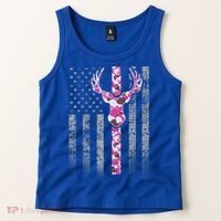 Deer Hunting Pink Camouflage Flag With Camo Deer Antlers Gift Tank Top thumb 2