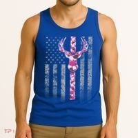 Deer Hunting Pink Camouflage Flag With Camo Deer Antlers Gift Tank Top thumb 3
