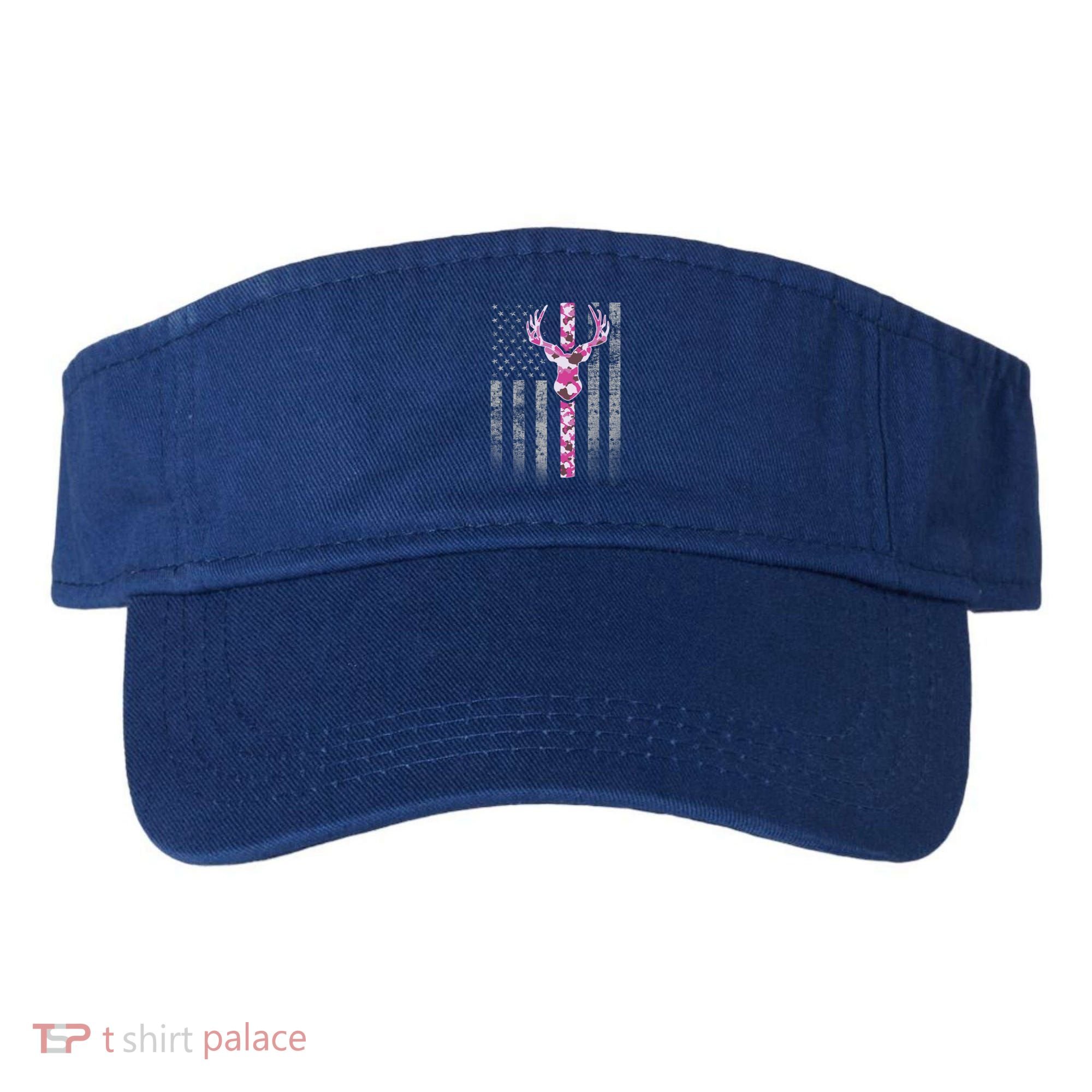 Deer Hunting Pink Camouflage Flag With Camo Deer Antlers Gift Visor