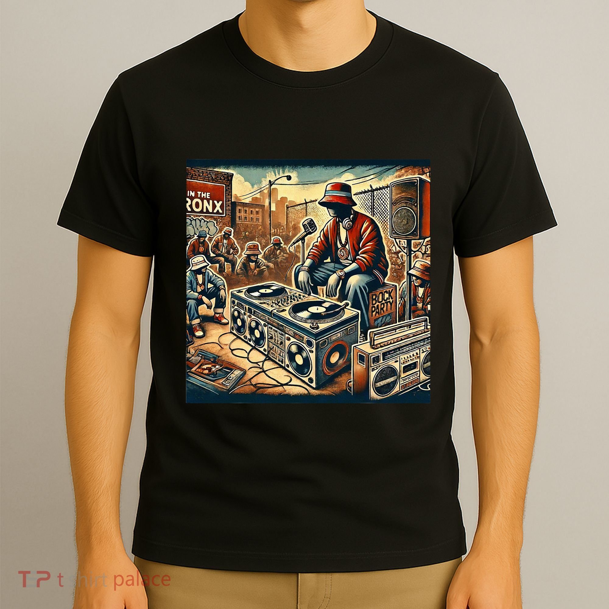 Dj Hiphop Retro Music Block Bronx Party T-Shirt