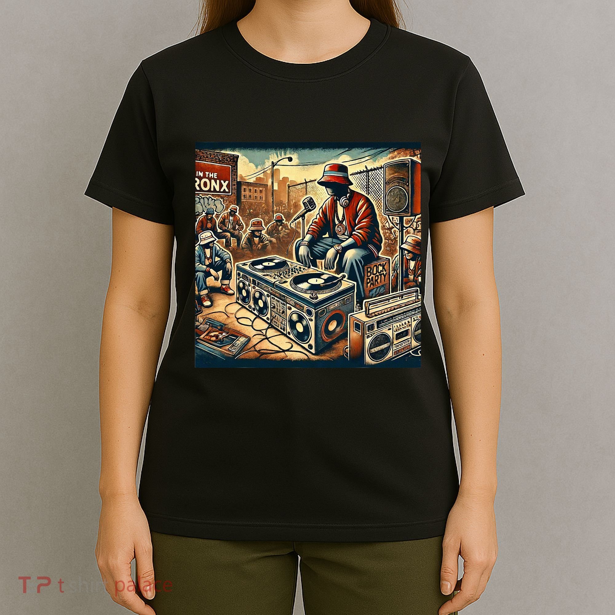 Dj Hiphop Retro Music Block Bronx Party T-Shirt