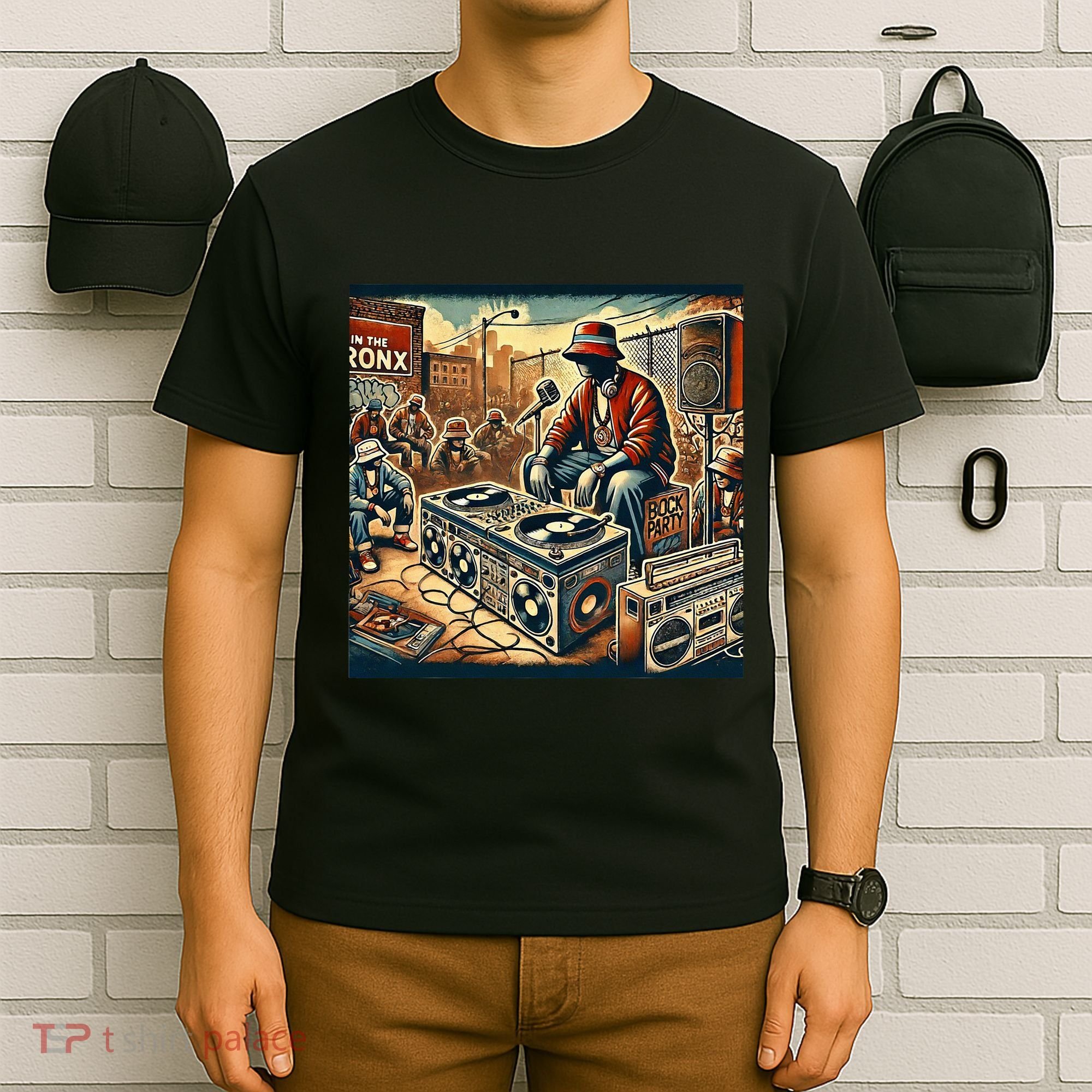 Dj Hiphop Retro Music Block Bronx Party T-Shirt