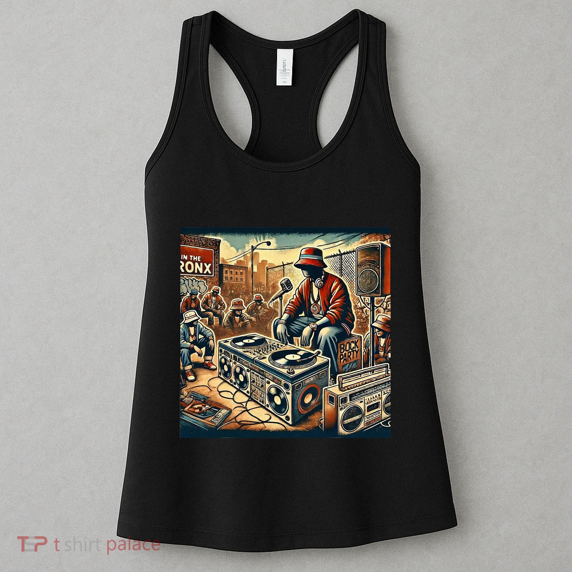 Dj Hiphop Retro Music Block Bronx Party Women's Tank Top