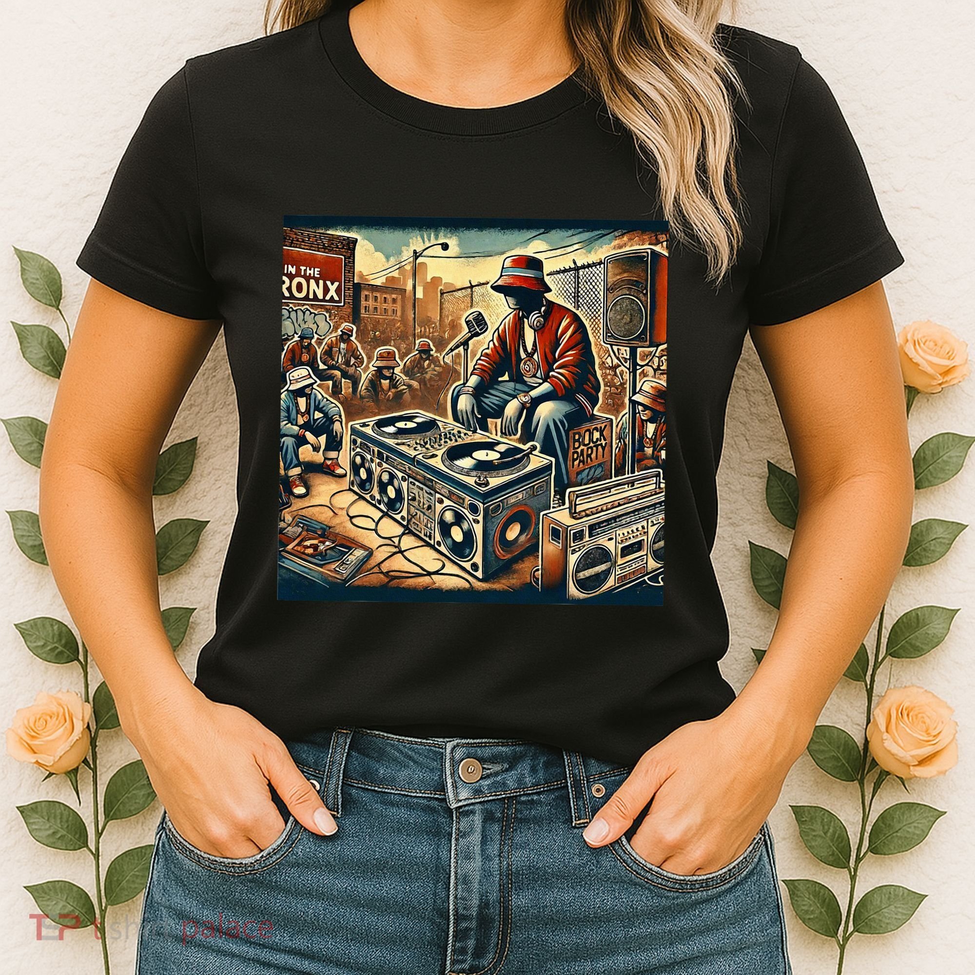Dj Hiphop Retro Music Block Bronx Party Women's T-Shirt
