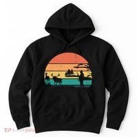 Deer Hunting Retro Sunset Nature Hoodie thumb 0