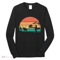 Deer Hunting Retro Sunset Nature Long Sleeve Shirt thumb 0