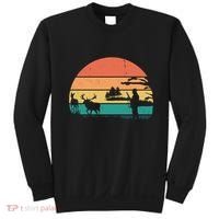 Deer Hunting Retro Sunset Nature Sweatshirt thumb 0