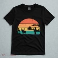 Deer Hunting Retro Sunset Nature T-Shirt thumb 5