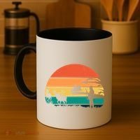 Deer Hunting Retro Sunset Nature Coffee Mug thumb 4