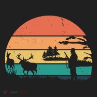 Deer Hunting Retro Sunset Nature Beanie thumb 2