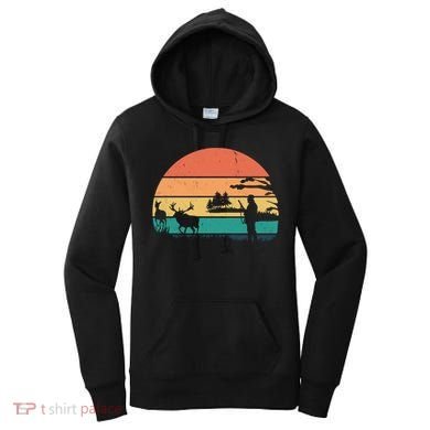 Deer Hunting Retro Sunset Nature Women's Hoodie
