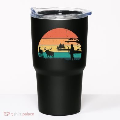 Deer Hunting Retro Sunset Nature Tumbler