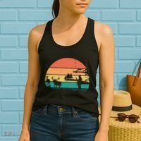 Deer Hunting Retro Sunset Nature Women's Tank Top thumb 2