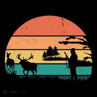 Deer Hunting Retro Sunset Nature Baby Bodysuit thumb 2