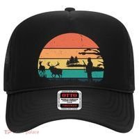 Deer Hunting Retro Sunset Nature Hat thumb 0