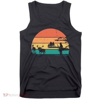 Deer Hunting Retro Sunset Nature Tank Top