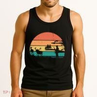 Deer Hunting Retro Sunset Nature Tank Top thumb 3