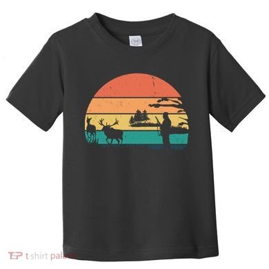 Deer Hunting Retro Sunset Nature Toddler T-Shirt