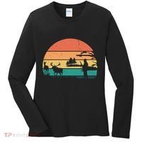 Deer Hunting Retro Sunset Nature Women's Long Sleeve Shirt thumb 0