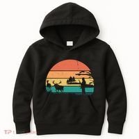 Deer Hunting Retro Sunset Nature Kids Hoodie thumb 0