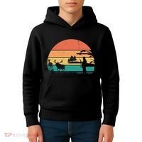 Deer Hunting Retro Sunset Nature Kids Hoodie thumb 4