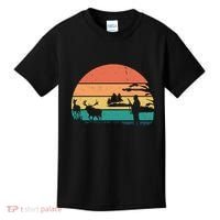 Deer Hunting Retro Sunset Nature Kids T-Shirt thumb 0