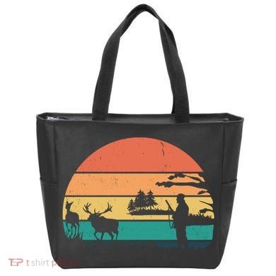 Deer Hunting Retro Sunset Nature Tote Bag