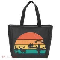 Deer Hunting Retro Sunset Nature Tote Bag thumb 0