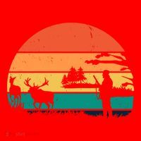 Deer Hunting Retro Sunset Nature Santa Hat thumb 1