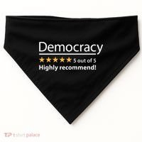 Democracy Highly Recommend Funny Five 5 Rating Stars USA-Made Doggie Bandana thumb 0