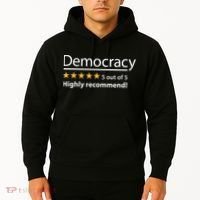 Democracy Highly Recommend Funny Five 5 Rating Stars Hoodie thumb 2