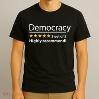 Democracy Highly Recommend Funny Five 5 Rating Stars T-Shirt thumb 3