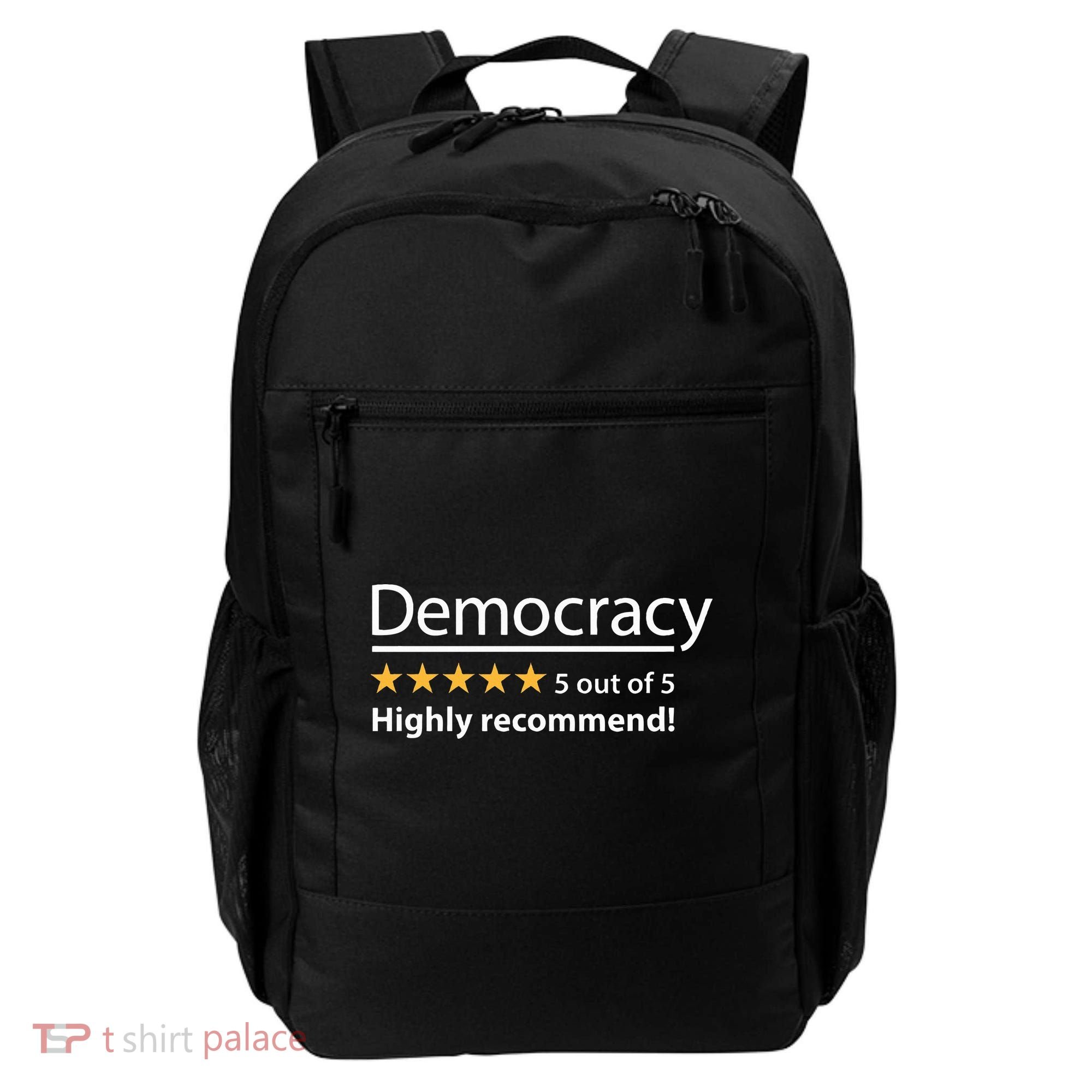 Democracy Highly Recommend Funny Five 5 Rating Stars Backpack