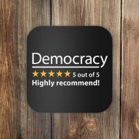 Democracy Highly Recommend Funny Five 5 Rating Stars Coaster thumb 0