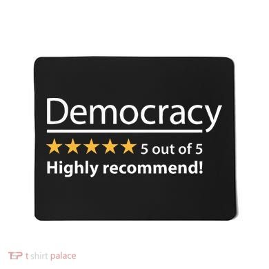 Democracy Highly Recommend Funny Five 5 Rating Stars Mousepad