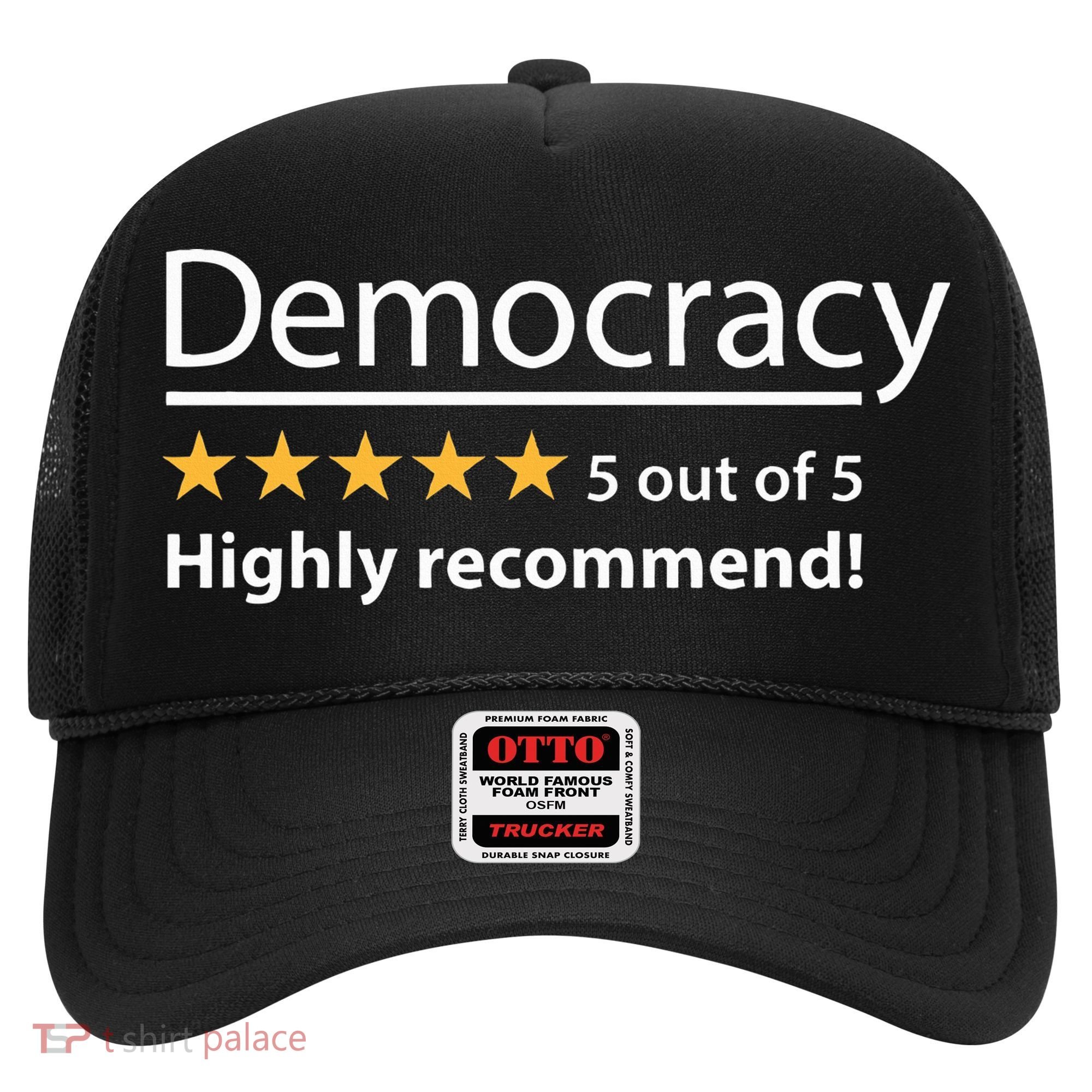 Democracy Highly Recommend Funny Five 5 Rating Stars Hat