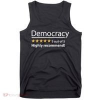 Democracy Highly Recommend Funny Five 5 Rating Stars Tank Top thumb 0