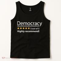 Democracy Highly Recommend Funny Five 5 Rating Stars Tank Top thumb 2