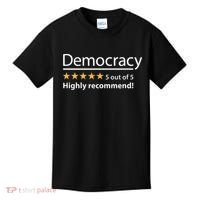 Democracy Highly Recommend Funny Five 5 Rating Stars Kids T-Shirt thumb 0