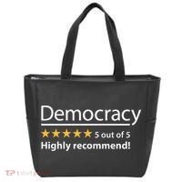 Democracy Highly Recommend Funny Five 5 Rating Stars Tote Bag thumb 0