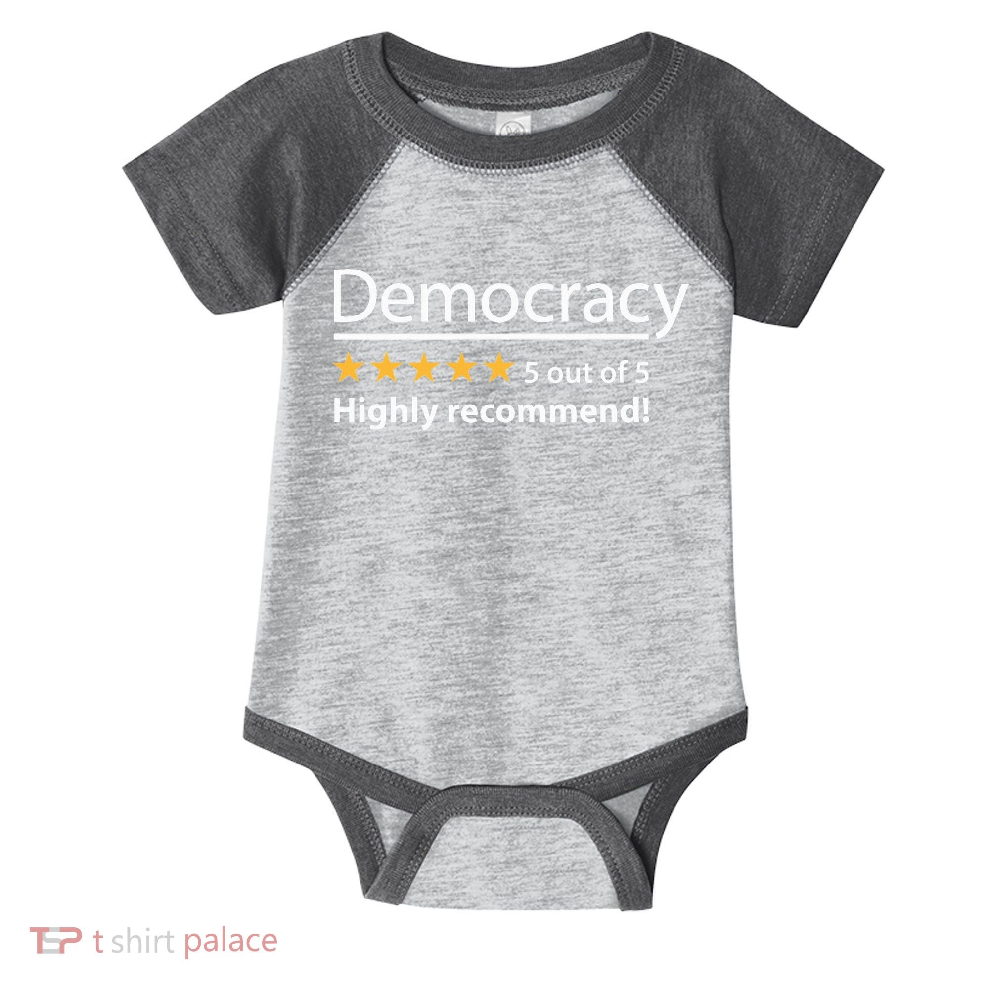 Democracy Highly Recommend Funny Five 5 Rating Stars Infant Baby Jersey Bodysuit