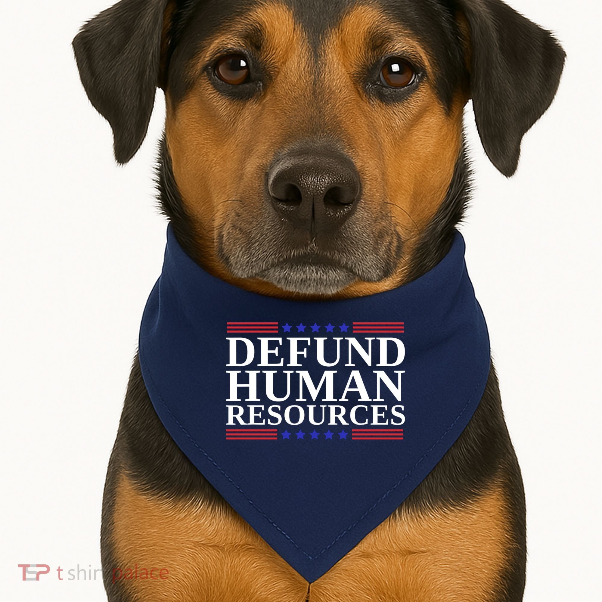Defund Human Resources Funny USA-Made Doggie Bandana