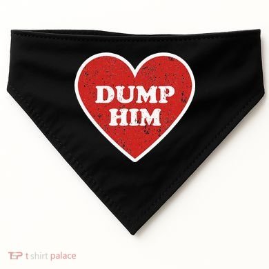 Dump Him Retro Vintage Distressed Heart Valentines Day USA-Made Doggie Bandana