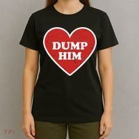 Dump Him Retro Vintage Distressed Heart Valentines Day T-Shirt thumb 4