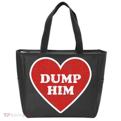 Dump Him Retro Vintage Distressed Heart Valentines Day Tote Bag