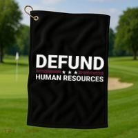 Defund Human Resources Golf Towel thumb 1