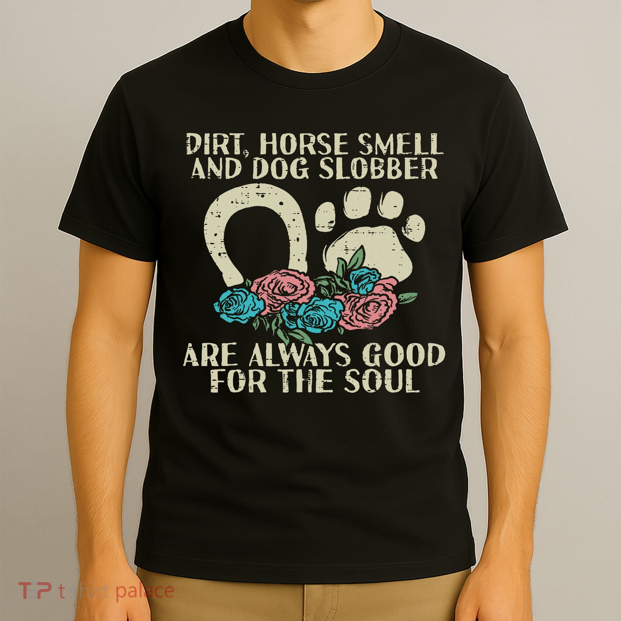 Dirt Horse Smell Dog Slobber Floral Country Farm Women T-Shirt