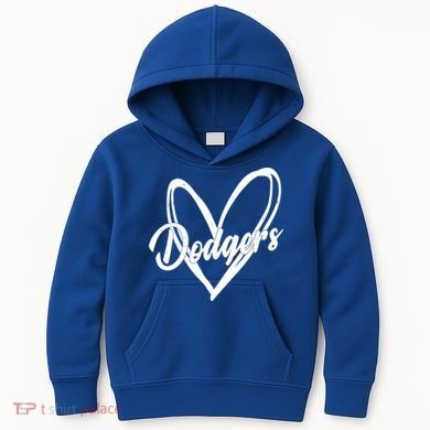Dodgers Heart Sport Lover Fan Kids Hoodie
