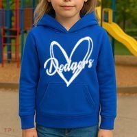 Dodgers Heart Sport Lover Fan Kids Hoodie thumb 3