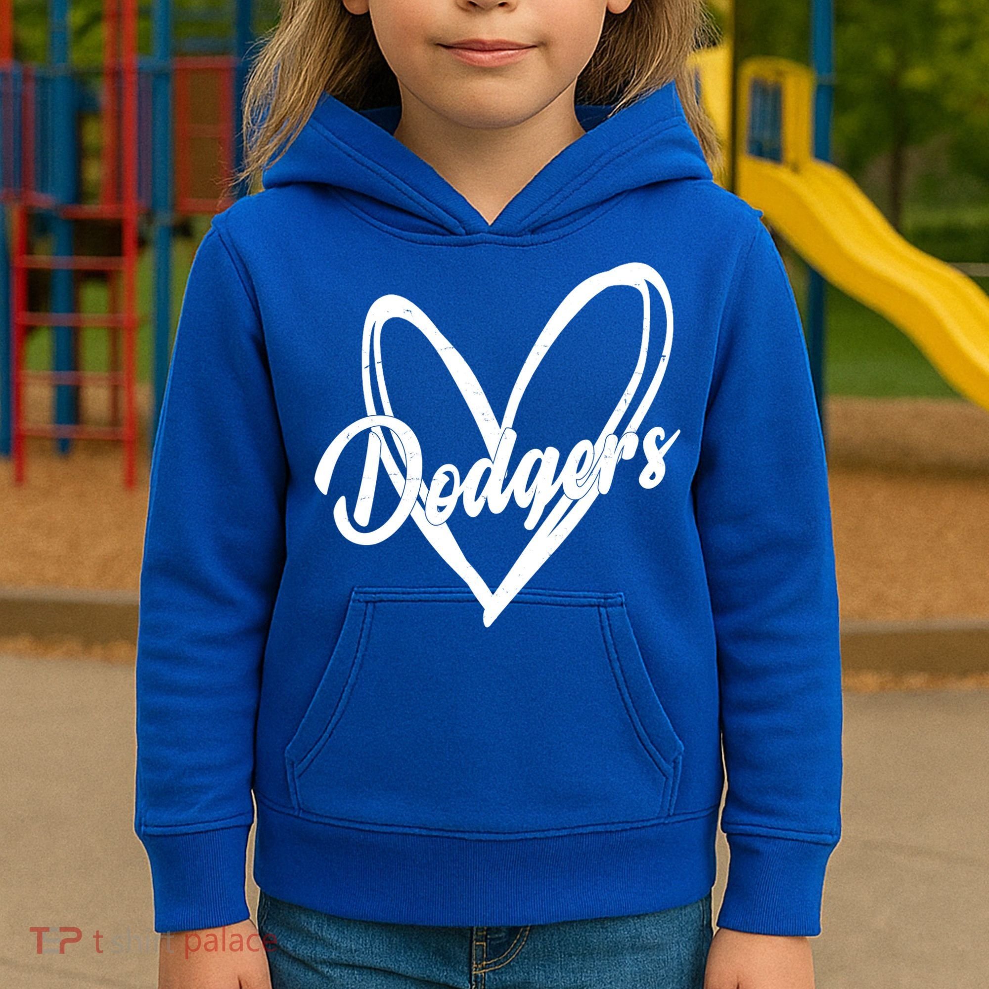 Dodgers Heart Sport Lover Fan Kids Hoodie